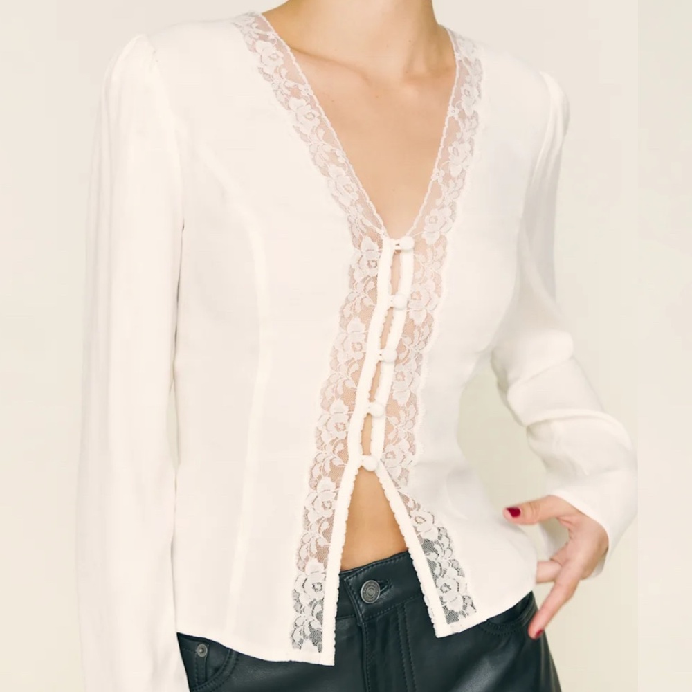 NWT Reformation Nadene Top Gossamer - Size 8